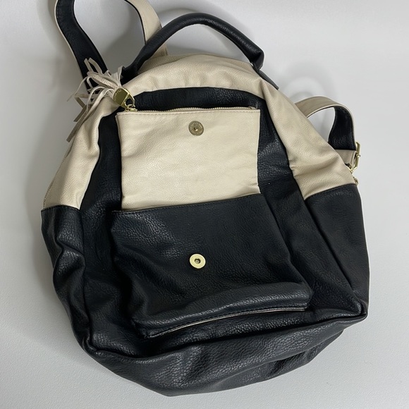 Steve Madden Faux Leather Back and Cream Backpack - Picture 3 of 13